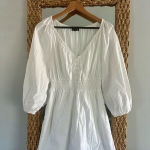 J. Crew White Long Sleeve Dress